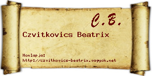 Czvitkovics Beatrix névjegykártya