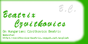 beatrix czvitkovics business card